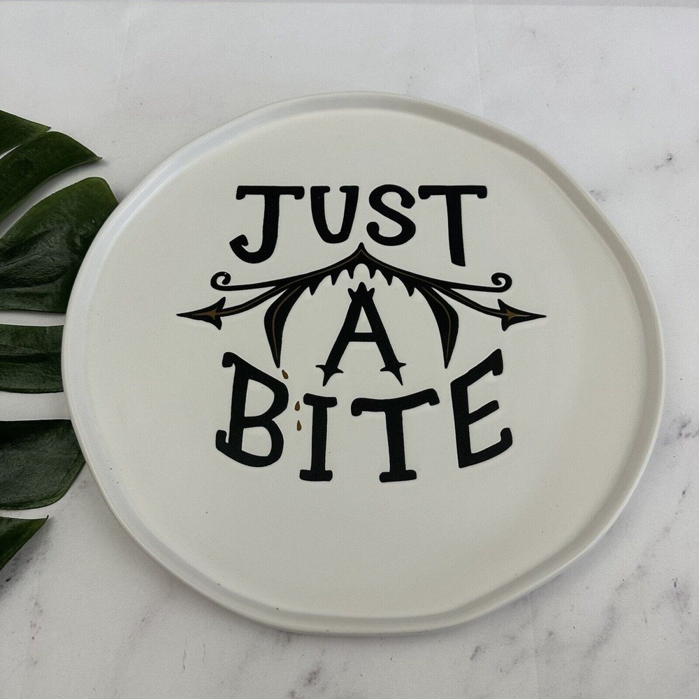 Threshold Target Halloween Just A Bite Platter Plate New Black Gray Vampire